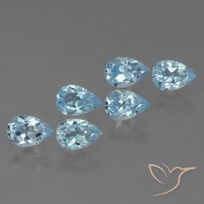 Gemme di Topazio Celeste naturale da 3.55 ct, Forma a pera, VS