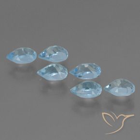 Gemme di Topazio Celeste naturale da 3.55 ct, Forma a pera, VS