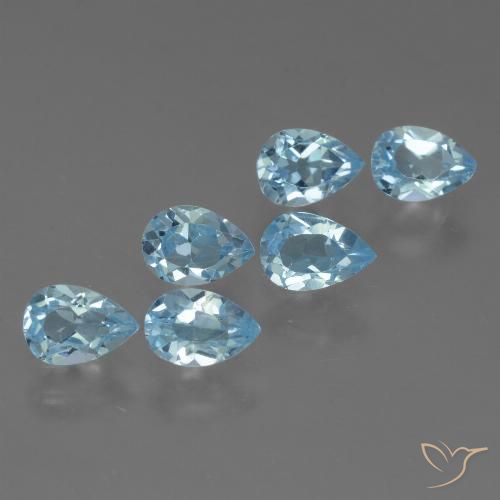 3.62ctw Naturale Celeste Topazio, Forma a pera, VS
