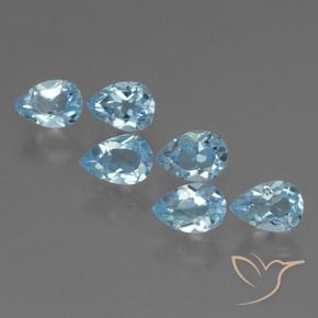 Gemme di Topazio Celeste naturale da 3.62 ct, Forma a pera, VS