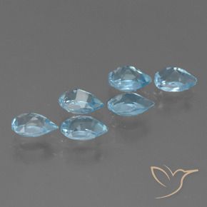 Gemme di Topazio Celeste naturale da 3.62 ct, Forma a pera, VS