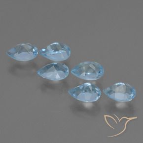 Gemme di Topazio Celeste naturale da 3.53 ct, Forma a pera, VS