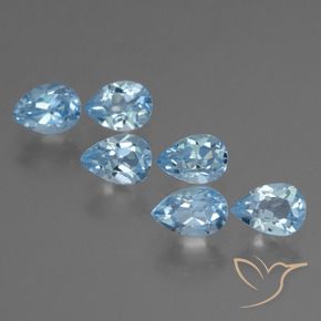 Gemme di Topazio Blu svizzero naturale da 3.77 ct, Forma a pera, VS