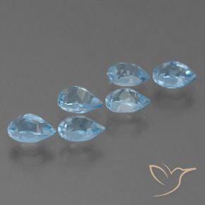 Gemme di Topazio Blu svizzero naturale da 3.77 ct, Forma a pera, VS