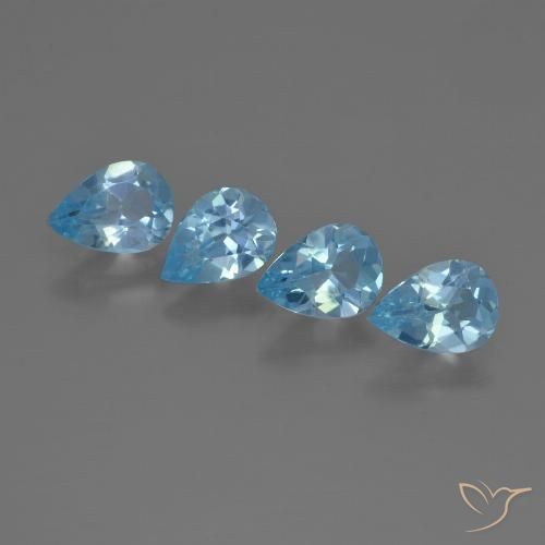 2.92ctw Naturale Blu svizzero Topazio, Forma a pera, VS, Photo A