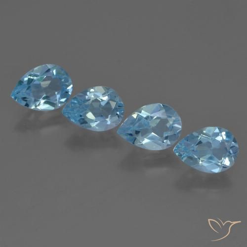 3.18ctw Naturale Blu svizzero Topazio, Forma a pera, VS