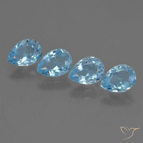 3.41ctw Naturale Blu svizzero Topazio, Forma a pera, VS