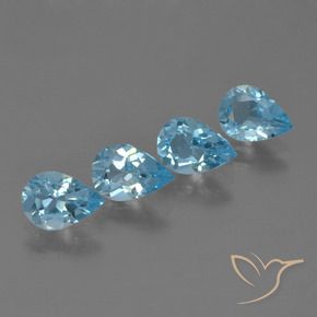 Gemme di Topazio Blu svizzero naturale da 2.74 ct, Forma a pera, VS