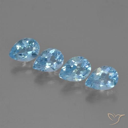 3.36ctw Naturale Blu svizzero Topazio, Forma a pera, VS