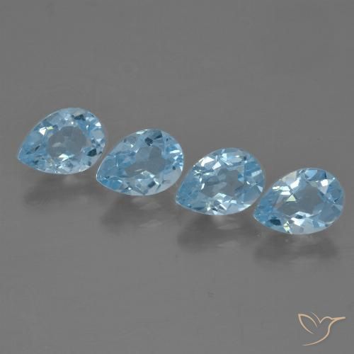 3.51ctw Naturale Celeste Topazio, Forma a pera, VS