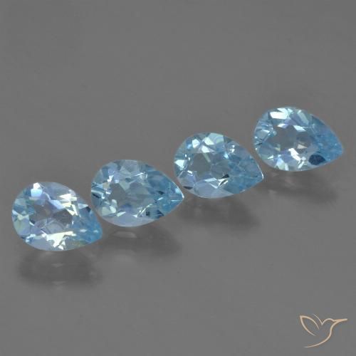3.16ctw Naturale Blu svizzero Topazio, Forma a pera, VS