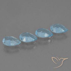 Gemme di Topazio Celeste naturale da 3.04 ct, Forma a pera, VS