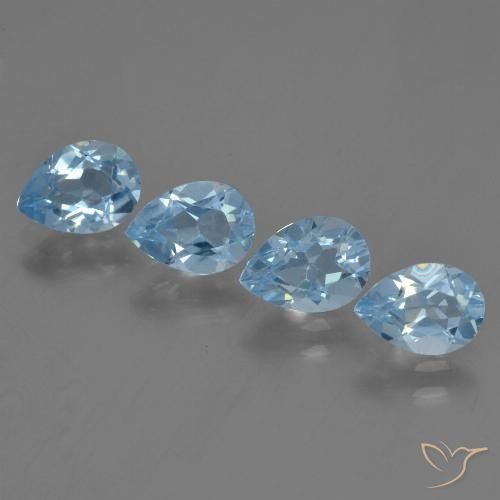 3.30ctw Naturale Blu svizzero Topazio, Forma a pera, VS