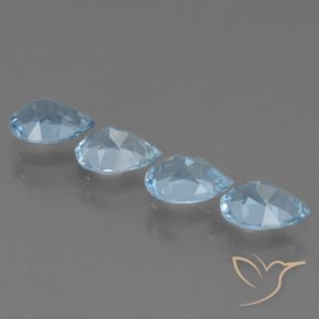 Gemme di Topazio Blu svizzero naturale da 3.20 ct, Forma a pera, VS