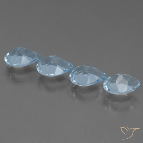 Gemme di Topazio Celeste naturale da 3.43 ct, Forma a pera, VS