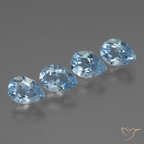 3.45ctw Naturale Blu svizzero Topazio, Forma a pera, VS