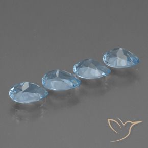 Gemme di Topazio Blu svizzero naturale da 3.45 ct, Forma a pera, VS