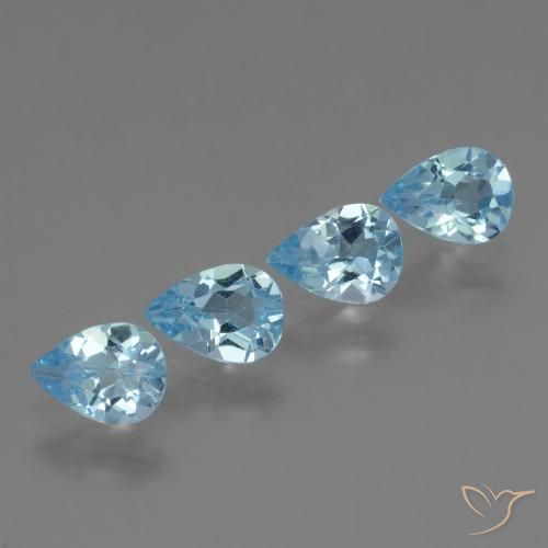 2.82ctw Naturale Celeste Topazio, Forma a pera, VS