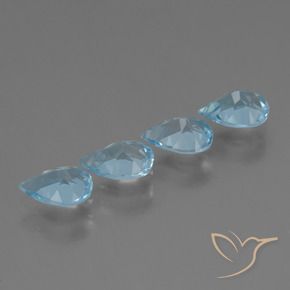 Gemme di Topazio Celeste naturale da 2.82 ct, Forma a pera, VS
