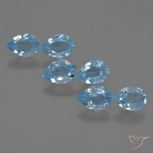 3.21ctw Naturale Blu svizzero Topazio, Forma a pera, VS
