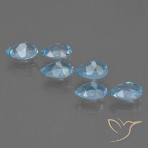 Gemme di Topazio Blu svizzero naturale da 3.02 ct, Forma a pera, VS