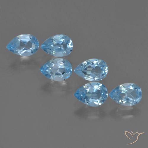 3.16ctw Naturale Blu svizzero Topazio, Forma a pera, VS