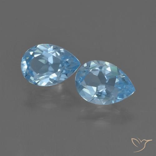 1.56ctw Naturale Blu svizzero Topazio, Forma a pera, VVS-VS