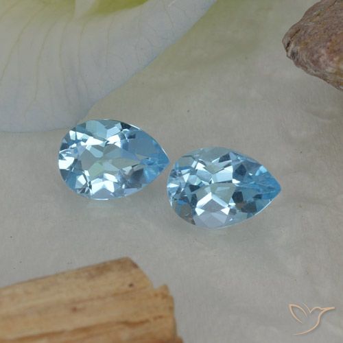1.75ctw Naturale Celeste Topazio, Forma a pera, VVS-VS