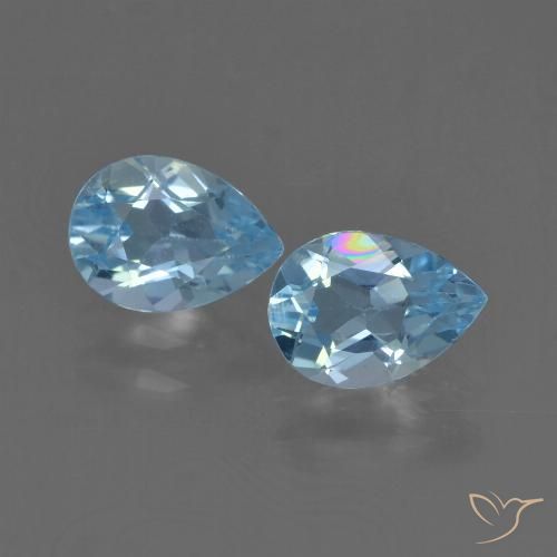 1.65ctw Naturale Blu svizzero Topazio, Forma a pera, VVS-VS