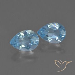 Gemme di Topazio Blu svizzero naturale da 1.65 ct, Forma a pera, VVS-VS