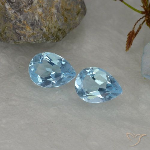 1.67ctw Naturale Celeste Topazio, Forma a pera, VVS-VS