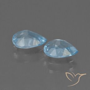 Gemme di Topazio Celeste naturale da 1.61 ct, Forma a pera, VVS-VS