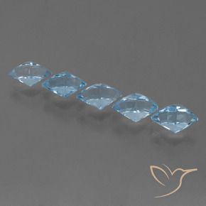 Gemme di Topazio Blu svizzero naturale da 3.63 ct, Taglio a fantasia, VVS-VS