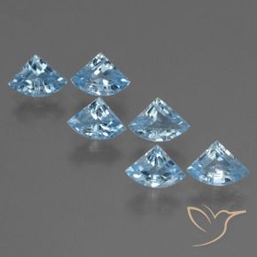 Gemme di Topazio Blu svizzero naturale da 3.85 ct, Taglio a fantasia, VVS-VS