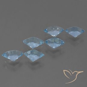 Gemme di Topazio Blu svizzero naturale da 3.85 ct, Taglio a fantasia, VVS-VS