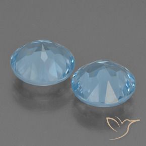 Gemme di Topazio Blu svizzero naturale da 4.09 ct, Rotondo, VVS-VS