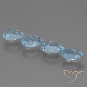 Gemme di Topazio Celeste naturale da 2.16 ct, Forma a pera, VS