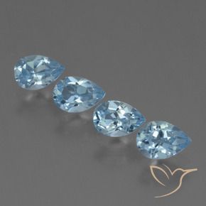 Gemme di Topazio Blu svizzero naturale da 2.45 ct, Forma a pera, VS
