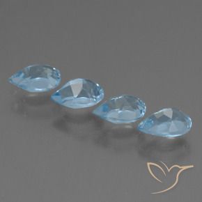 Gemme di Topazio Celeste naturale da 2.34 ct, Forma a pera, VS