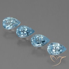 Gemme di Topazio Blu svizzero naturale da 2.49 ct, Forma a pera, VS