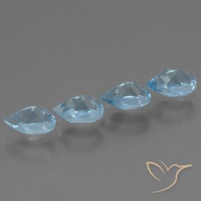 Gemme di Topazio Blu svizzero naturale da 2.49 ct, Forma a pera, VS