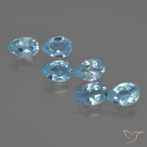 2.93ctw Naturale Celeste Topazio, Forma a pera, VS