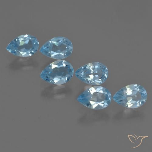 2.96ctw Naturale Blu svizzero Topazio, Forma a pera, VS