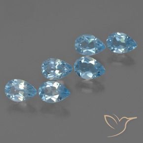 Gemme di Topazio Blu svizzero naturale da 2.96 ct, Forma a pera, VS