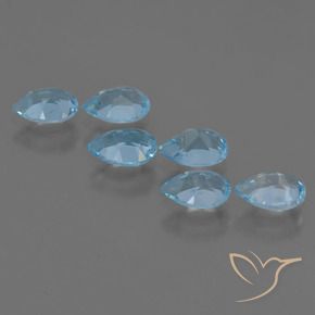 Gemme di Topazio Blu svizzero naturale da 2.96 ct, Forma a pera, VS