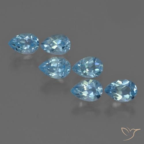 3.24ctw Naturale Blu svizzero Topazio, Forma a pera, VS