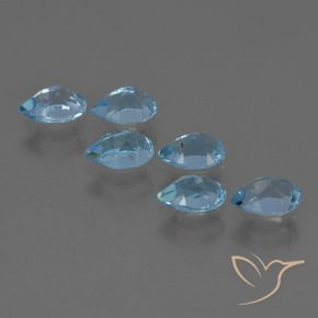 Gemme di Topazio Blu svizzero naturale da 3.24 ct, Forma a pera, VS