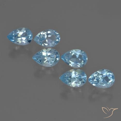 3.34ctw Naturale Blu svizzero Topazio, Forma a pera, VS