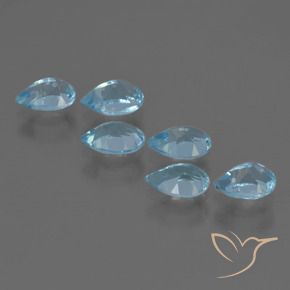 Gemme di Topazio Blu svizzero naturale da 3.34 ct, Forma a pera, VS