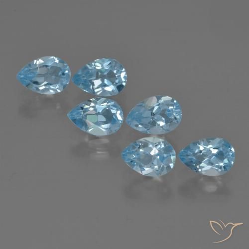 3.31ctw Naturale Blu svizzero Topazio, Forma a pera, VS